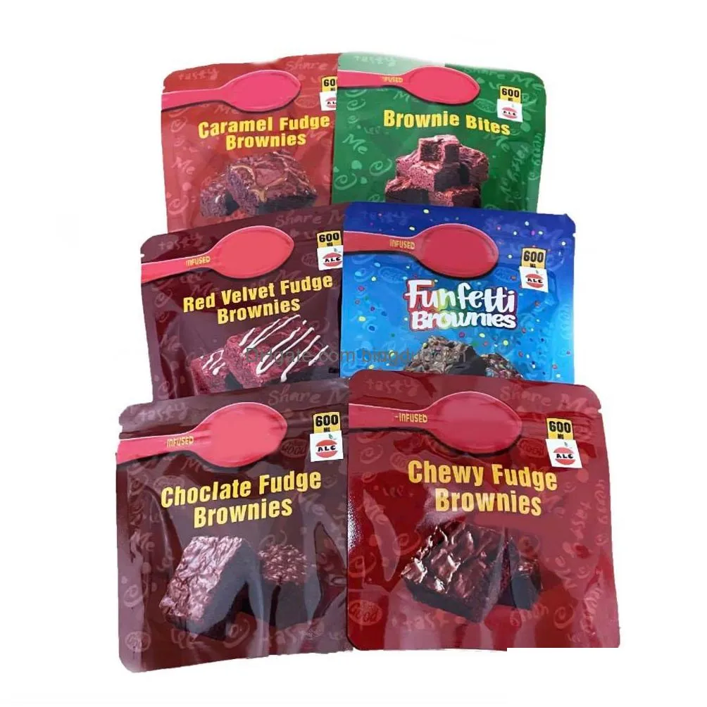 Packing Bags Wholesale Snack Chocolate Cereal Edible Plastic Packaging Bags Brownies Bites Popcorn One Up Trix Caramel Fudge Chips Sme Dhqfi