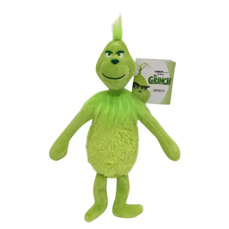 2023 Grinch cute plush toy Grinch green fur monster Grinch cartoon doll kids christmas gift new heat transfer print