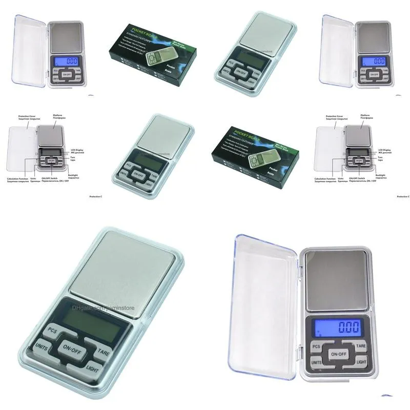 Scales Wholesale Electronic Lcd Display Scale Mini Pocket Digital 200G 0.01G Weighing Weight Scales Drop Delivery Jewelry Jewelry Tool Dhbpu