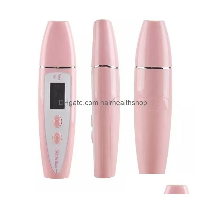 Other Health Care Items New Arrival Patent Design Lcd Display Facial Beauty Equipment Skin Oil Moisture Analyzer Testing Tester Pink W Dhryc