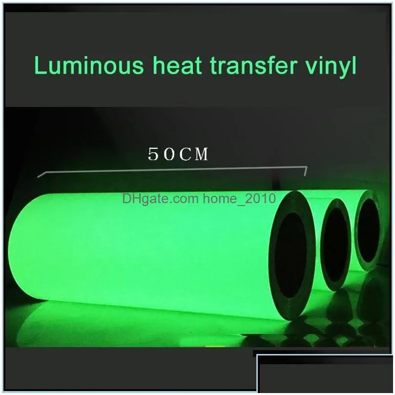 Other Decorative Stickers Other Decorative Stickers 1 Sheet 25Cmx100Cm Luminous Transfer Noctilucent Heat Press Hine Tshirt Iron On Ht Dhmco