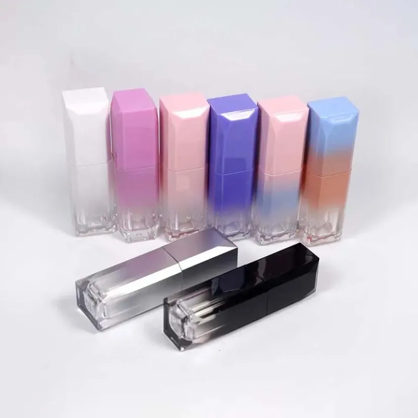 5ml Gradient Color Lipgloss Plastic bottle Containers Empty Clear Lip gloss Tube Eyeliner Eyelash Container