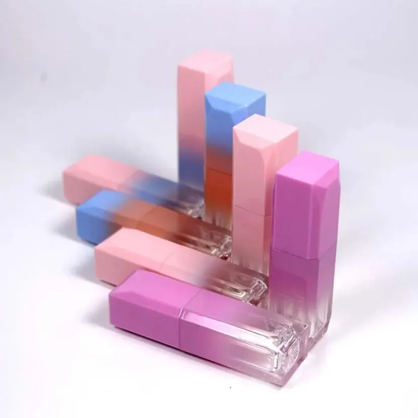 5ml Gradient Color Lipgloss Plastic bottle Containers Empty Clear Lip gloss Tube Eyeliner Eyelash Container