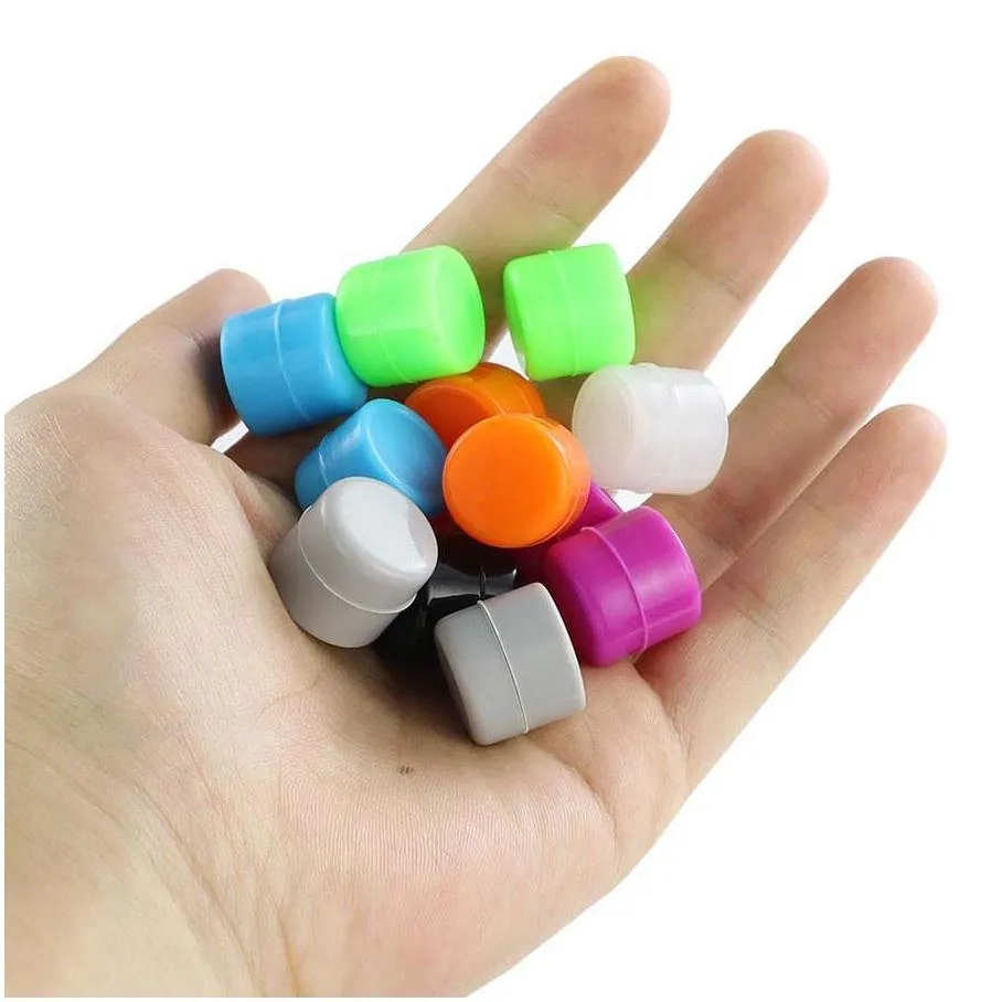 super mini jar 1ml silicone wax dabber rig containers moqis10pcs storage bottles use for organization random color