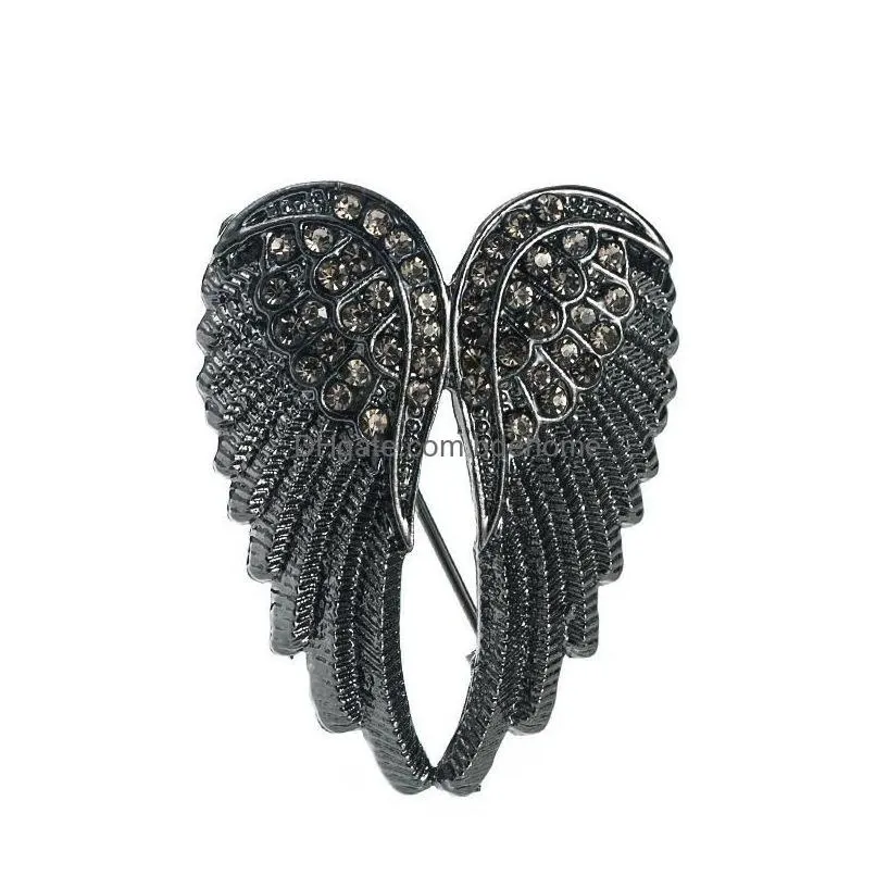 pins brooches fashion jewelry retro angel wing brooch inlaid rhinestone drop delivery dhqig