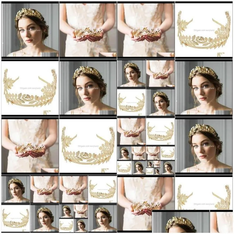 headbands jewelry fashion gold plated metal leaf headband vintage hairband for women wedding elegant leaves hair accessori