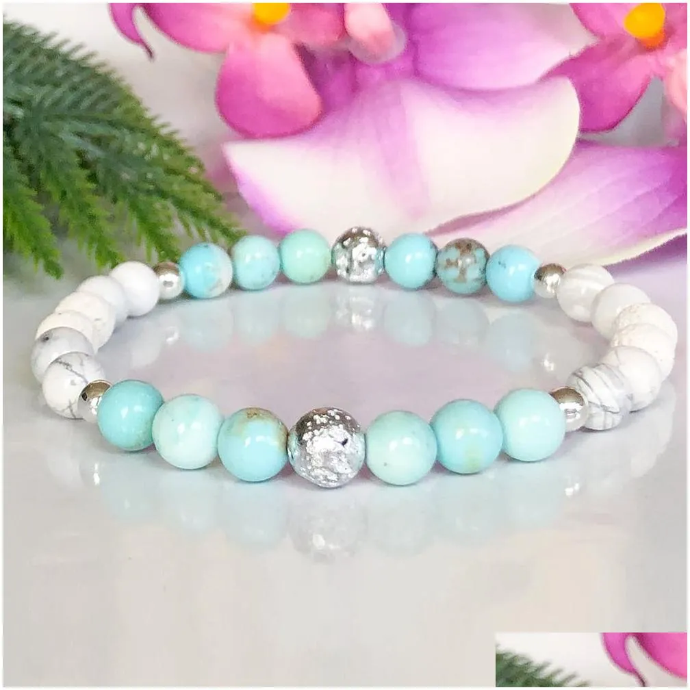 mg1088 turquoise essential oil diffuser bracelet calming aromatherapy jewelry ntural lava stone energy bracelet anxiety relief