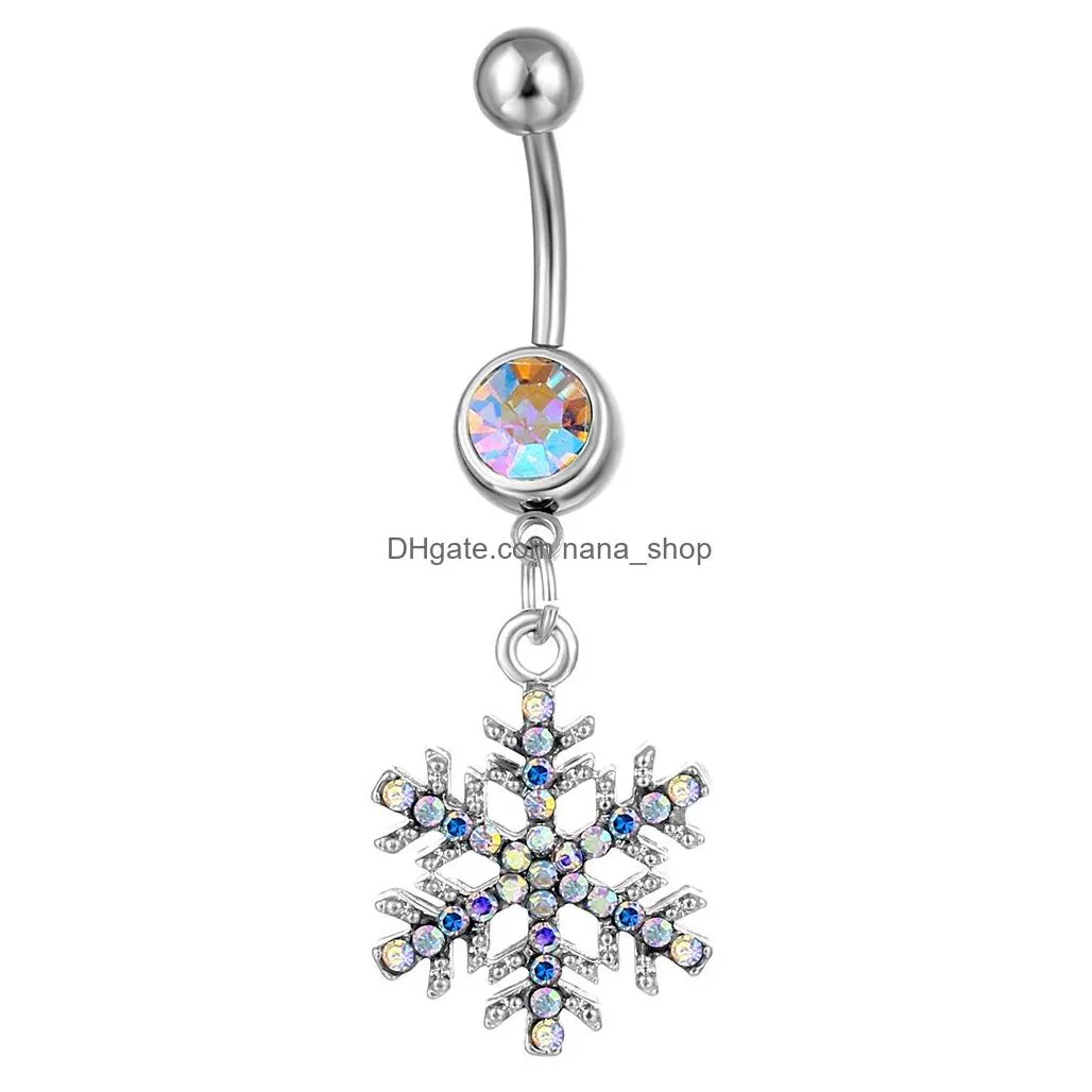 Navel & Bell Button Rings D0740 Mix Colors Belly Navel Button Ring Drop Delivery Jewelry Body Jewelry Dhssq