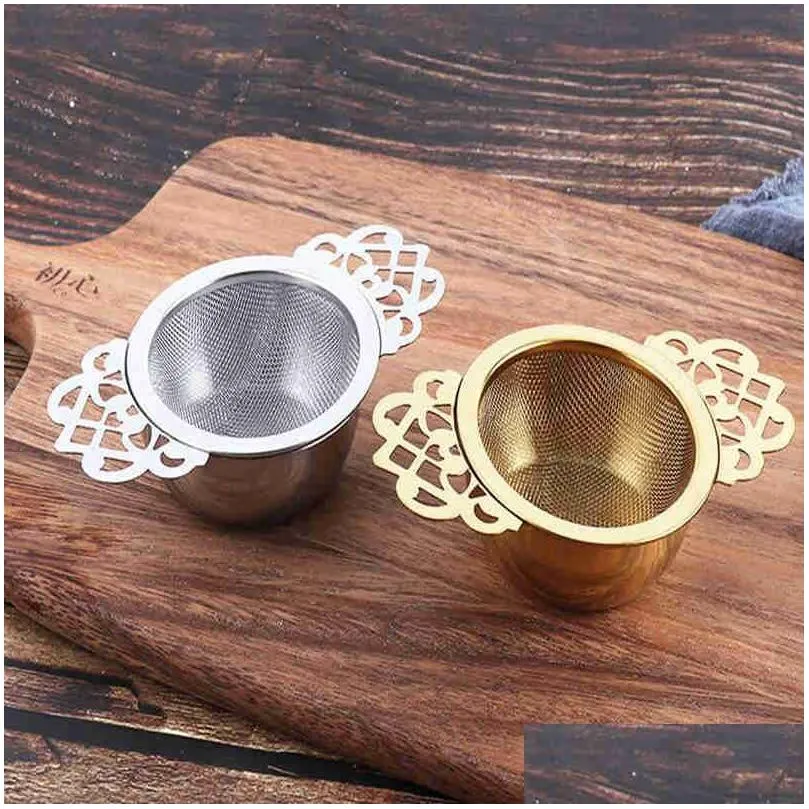 Other Home & Garden Empress Tea Strainers With Drip Bowls Mesh Infuser Stainless Steel Loose Leaf Filter Double Winged Handles Drop De Dhimr