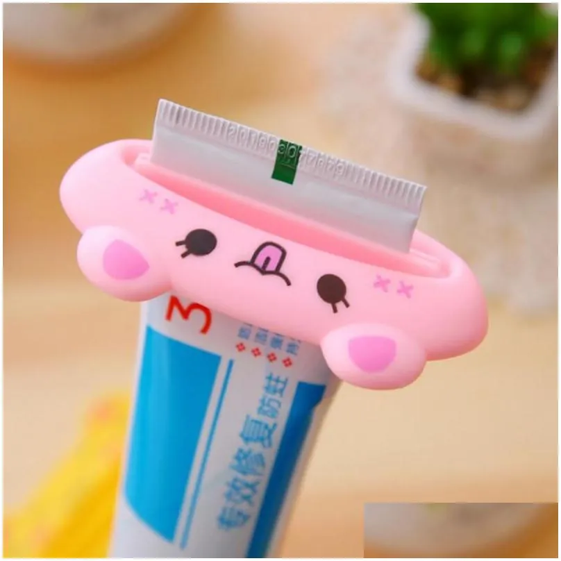 9x4cm cartoon animal plastic toothpaste squeezer bath toothbrush holder bathroom sets home commodity creative kitchen accessories