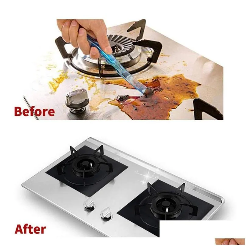 Cookware Parts Gas Stove Protector Cooker Er Liner Clean Cookware Mat Pad Stovetop Burner High Temperature Resistant Kitchen Mats Acce Dh3Kw