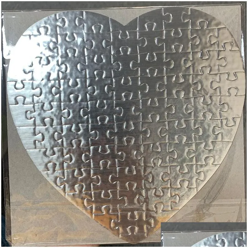 Paper Products Wholesale Sublimation Blank Heart Puzzles Diy Puzzle Paper Products Hearts Love Shape Transfer Printing Child Toys Gift Dh7Rf