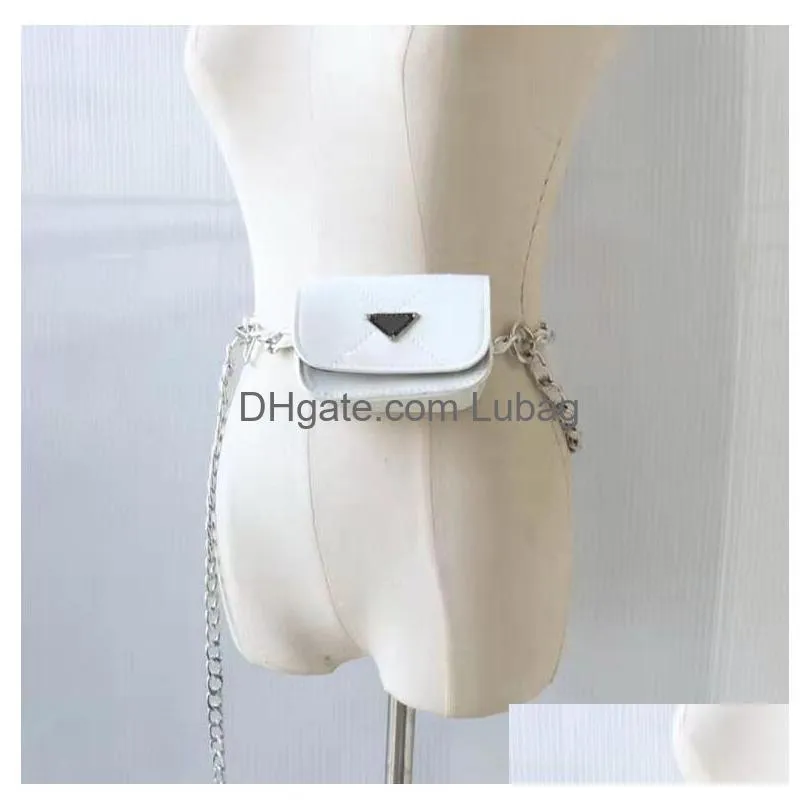 2022 style mini lady adjustable chain leather waist bag triangle letter fashion leisure retro classic women shoulder slope bag