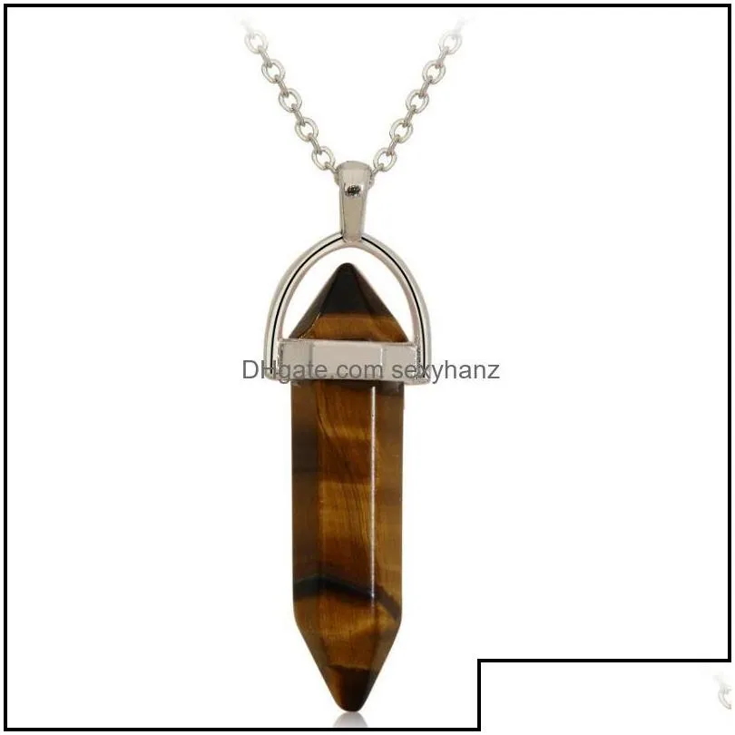 pendant necklaces necklace jewelry crystals amethyst rose quartz bead chakra healing point women men natural stone pendants leather drop