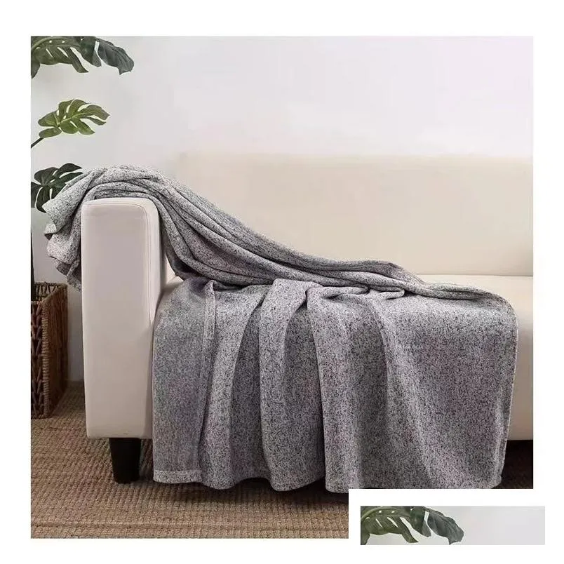 Blankets Sublimation Blank Blanket Gray Fleece Baby Heat Transfer Printing Shawl Wrap Sofa Slee Drop Delivery Home Garden Home Textile Dhw3N