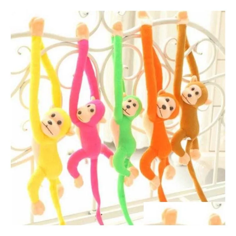 monkey plush toys infant candy color long arm tail monkey dolls toddlers cartoon companion toy kids party favor decor 2023