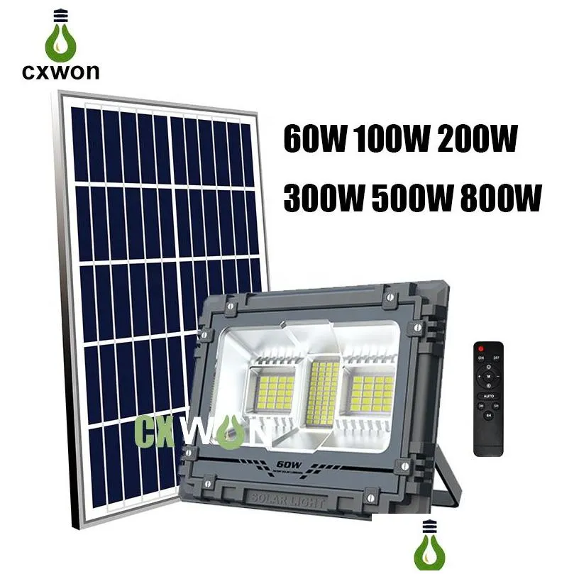 Solar Flood Lights Solar Led Floodlight Aluminum Outdoor Wall Lamp High Brightness Ip67 Flood Light 60W 100W 200W 300W 500W 800W With Dhmcc