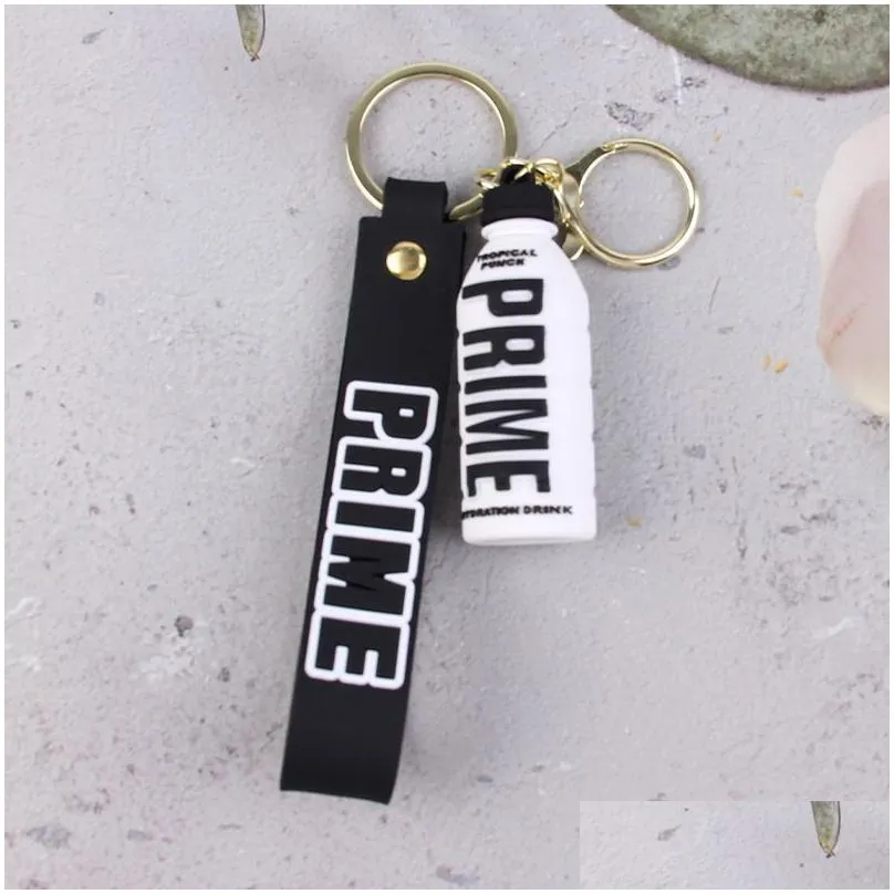 Party Favor Keychains Lanyards Prime Drink Rubber Keychain Cute Bottle Key Chains Ornament Car Bag Pendant Keyring Drop Delivery Home Dhjj9