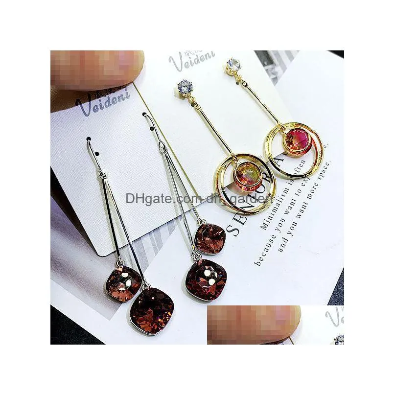  high quality 925 silver exquisite crystal earrings for women best gift fashion diamond jewelry mix style wholesale