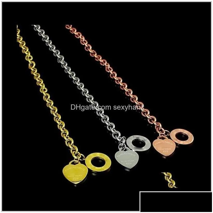 pendants birthday christmas gift 925 sier love necklace bracelet set wedding statement jewelry heart pendant neckla