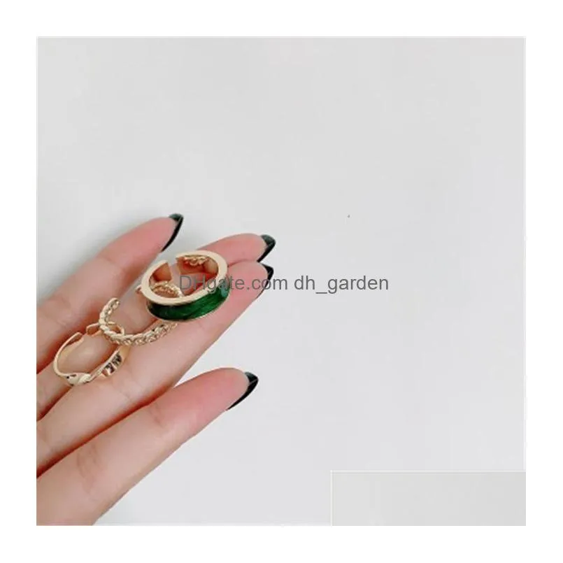 wholesale 13 styles of three piece combination ring light luxury temperament gold adjustable ring womens jewelry 001