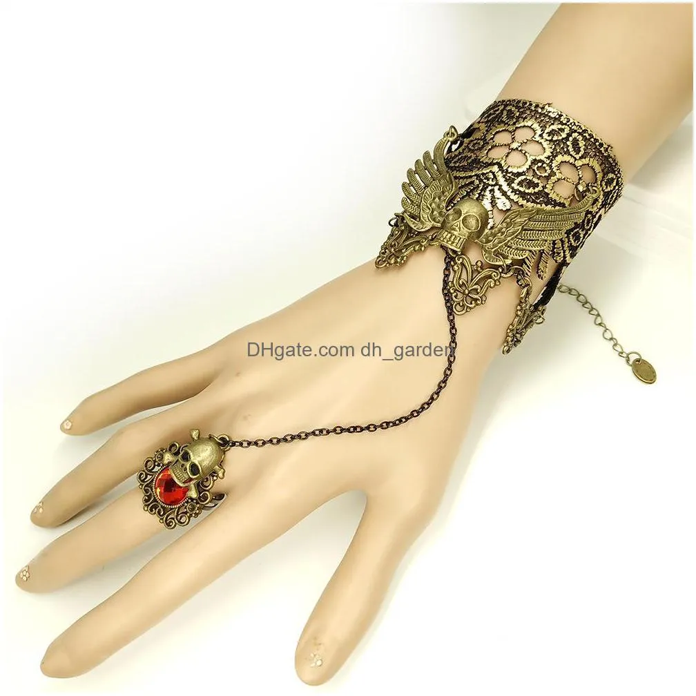 punk ring bracelet vintage steampunk gloves wrist cuff gear victorian bracelets costume a bracelet jewelry accessories lace handwear