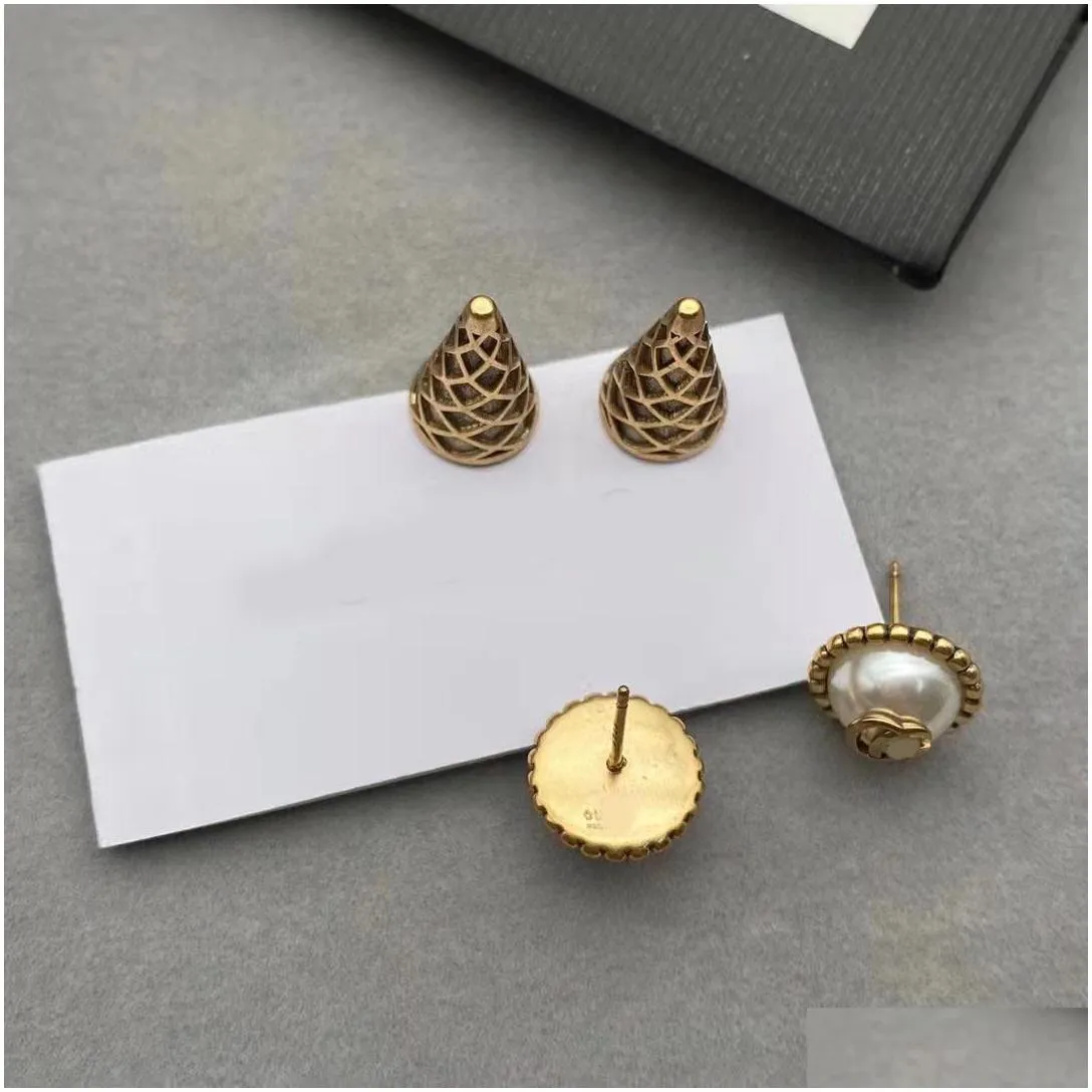 fashion ice cream stud earrings aretes orecchini ladies retro simple jewelry with box