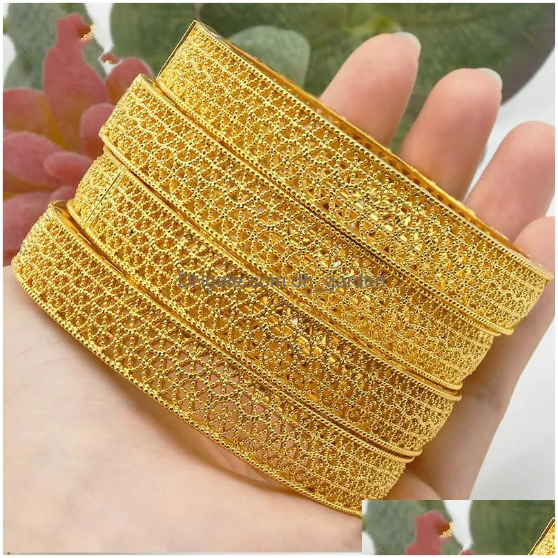 wholesale bracelets new fashion lady luxury gold color bangles ethiopian african women dubai bracelet party wedding gifts