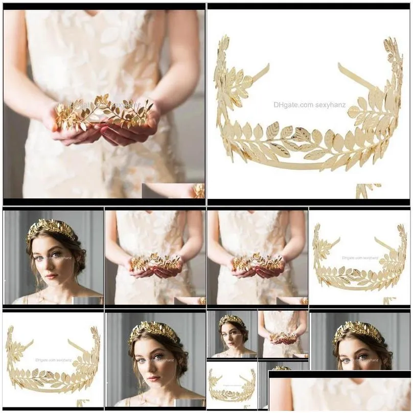 headbands jewelry fashion gold plated metal leaf headband vintage hairband for women wedding elegant leaves hair accessori