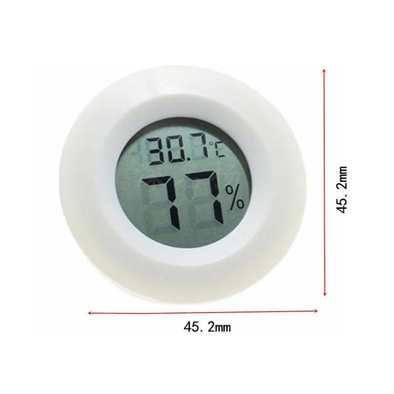 Temperature Instruments Wholesale Hygrometer Mini Thermometer Fridge Portable Digital Temperature Instruments Acrylic Round Hygrometer Dhxum