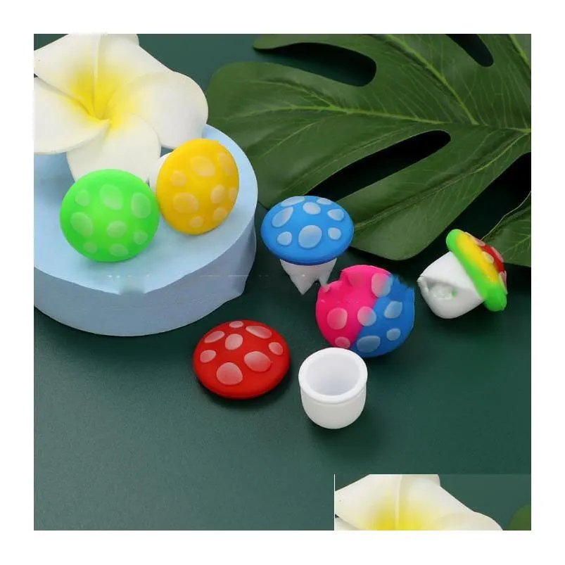 5ml mushroom smoking silicone container non-stick jars dab case for vaporizer oil solid box wax containers pine cones