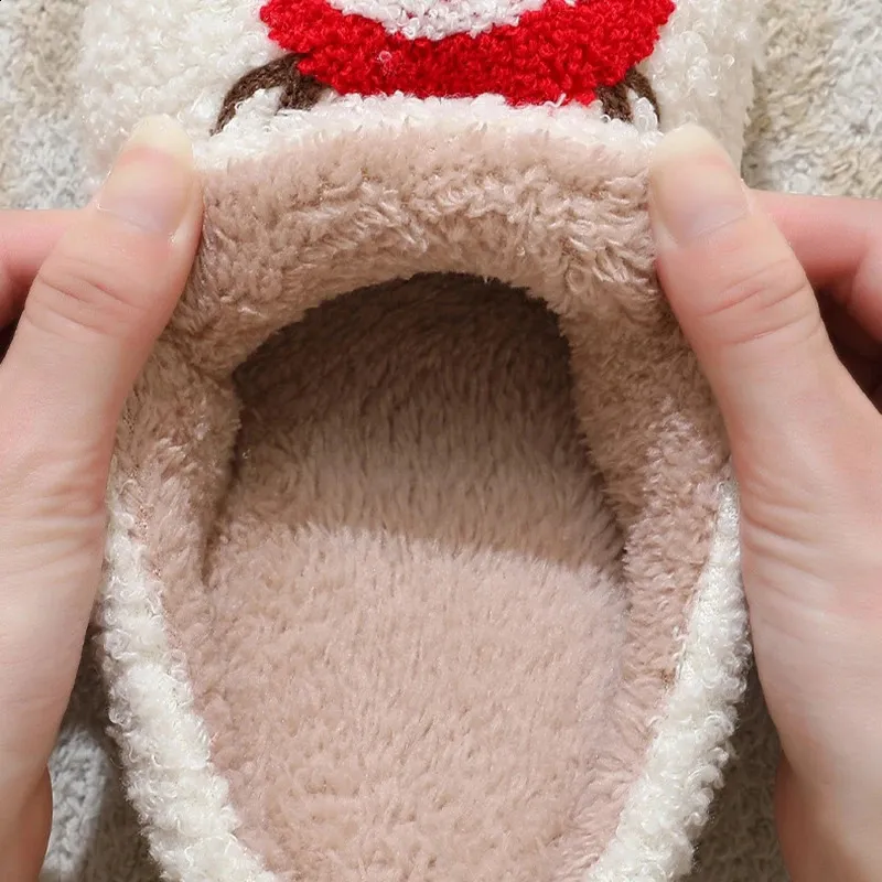 Slippers Winter Slipper for Women Men Indoor Sandals Fluffy Warm Soft Slides Christmas Gift Flip-flop Santa Fleece Home Bedroom Slippers 231109