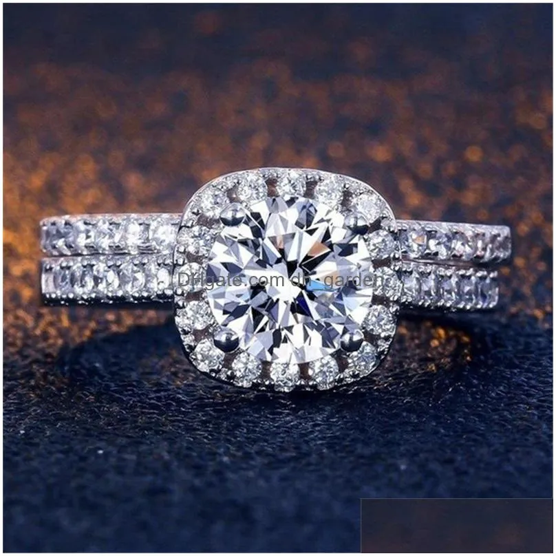 nice diamond ring for men women love couple valentine s day gift alloy plated silver rhinestone moissanite mens rings wedding engagements