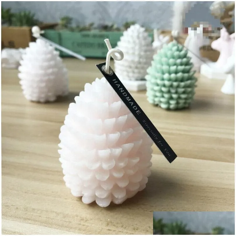 3D Christmas Tree Pine Cone Silicone Candle Mold Soap Clay Making DIY Cake Decor 201023