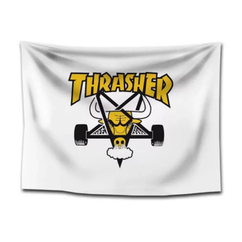  thrasher flag horizontal tapestry 150x100cm skateboard magazine room decoration skate shop skateboarding banner style