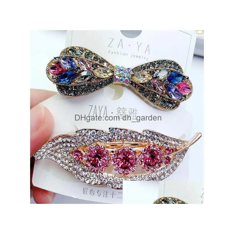 fashion mixed style korean crystal pearl hair clips elegant women barrettes hairpins headwear hair accessories