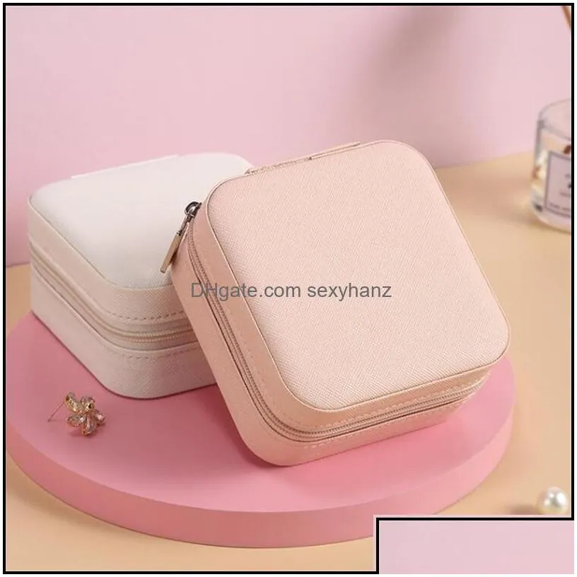 jewelry boxes packaging display portable small box girls travel jewellery organizer pu leather mini case rings earrings necklace storage