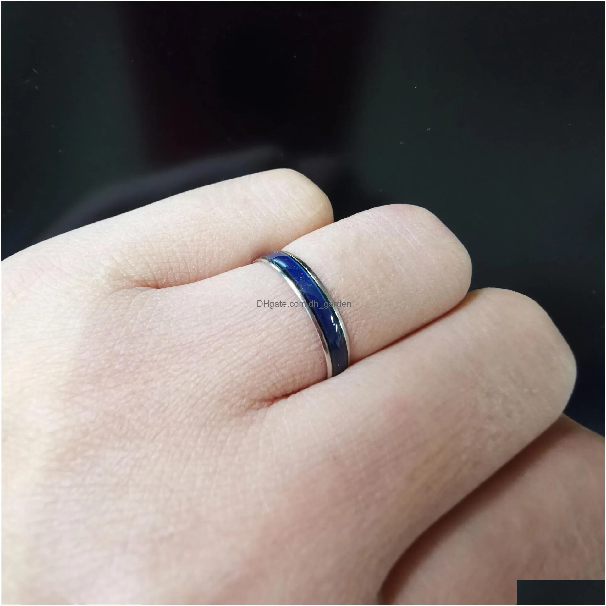 exquisite human body temperature changing ring simple geometric plain ring for men and womens general jewelry