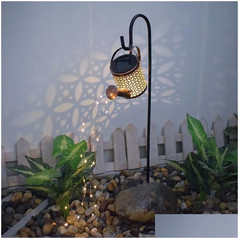 Solar Garden Lights Led Watering Can Light Solar Lamps Waterproof Outdoor Garden Landscape Decoration Effect Lamp Drop Delivery Lights Dhmbn