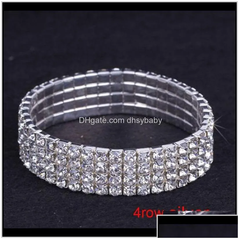gold name bracelet jewelry 12 pieces lots 110 row sier bracelets crystal rhinestone elastic bridal bangle bracelet stretch wholesale