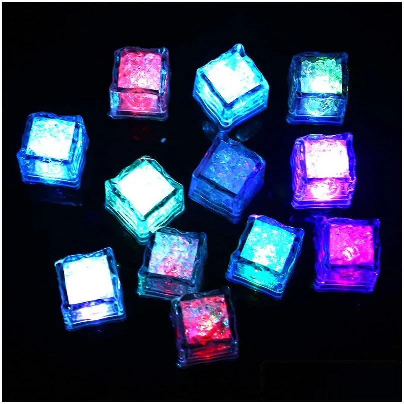 Novelty Lighting Led Lighting Polychrome Flash Party Lights Glowing Ice Cubes Blinking Flashing Decor Light Up Bar Club Wedding Drop D Dhixm