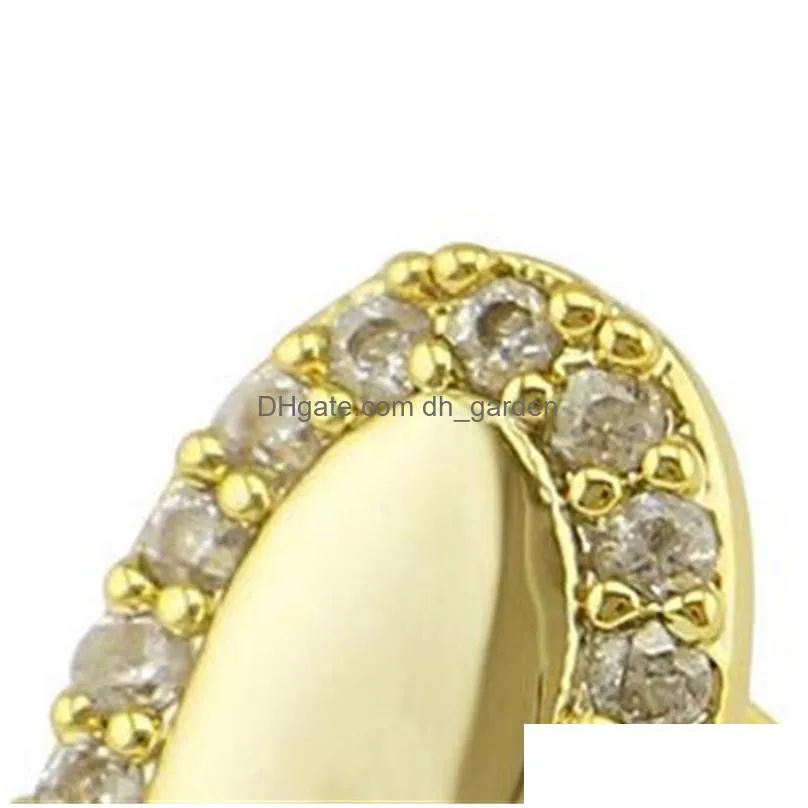 shining cz pave dental grillz gold silver color hiphop teeth grills top side grills rock men women jewelry shipping 151 u2