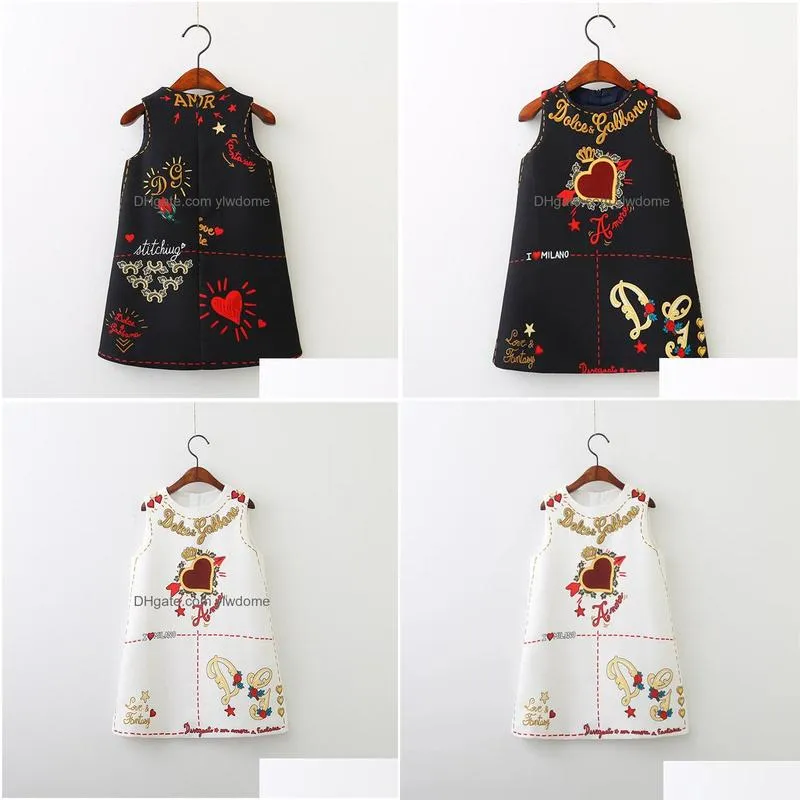 Girl`S Dresses Girls Dress European And American Style Embroidery Flower Vest Spring Autumn Toddler Baby Clothing Drop Delivery Baby, Dh28G