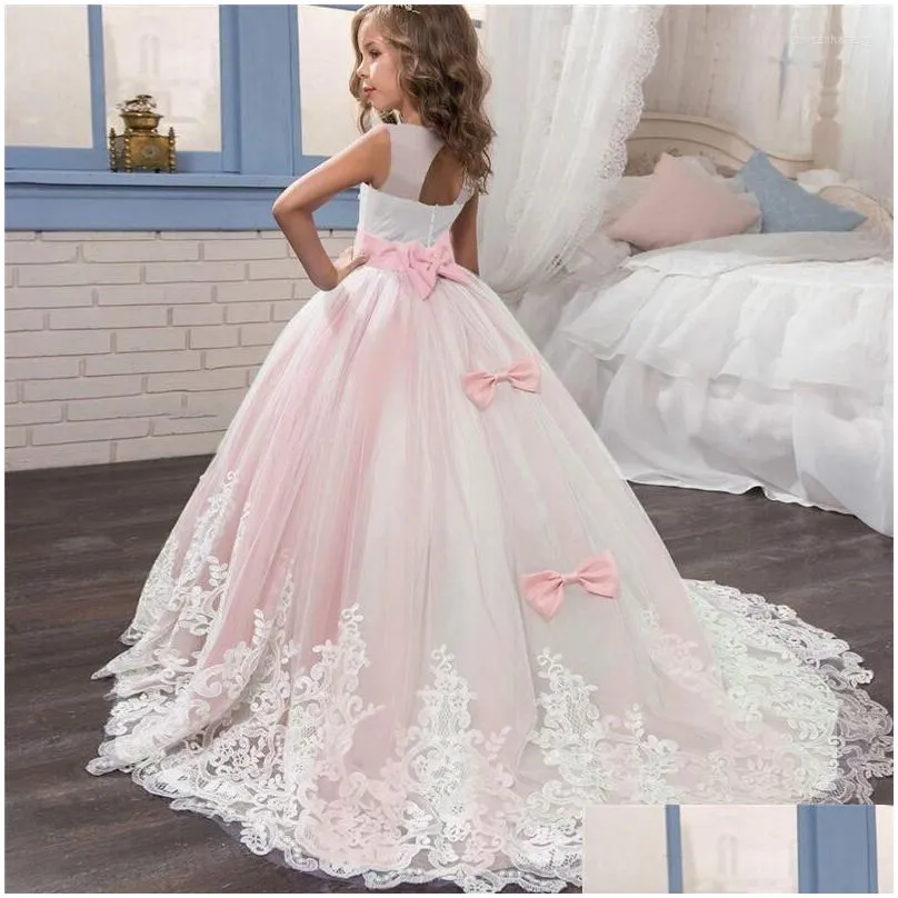 Girl`S Dresses Girl Dresses Girls Christmas Dress Formal Princess For Wedding And Party Teen Frocks Long Tail Kids Year Gown Drop Deli Dhaaj