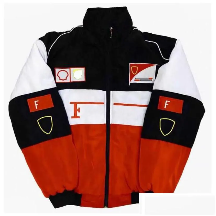 f1 racing suit full embroidered logo team cotton padded jacket spot sale