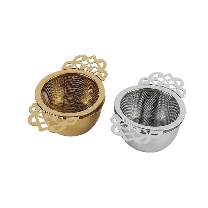Other Home & Garden Empress Tea Strainers With Drip Bowls Mesh Infuser Stainless Steel Loose Leaf Filter Double Winged Handles Drop De Dhimr