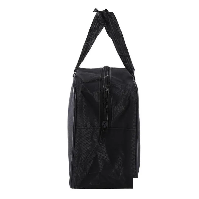travel roadway product black organizer bag storage handbag nylon for car air compressor pump automotive tools case