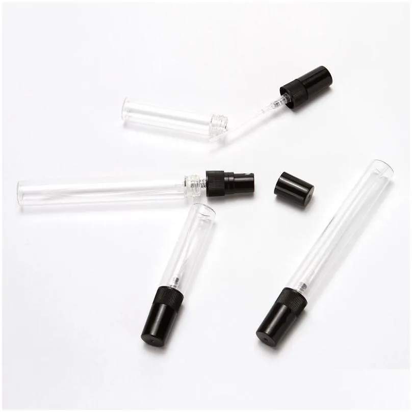 Packing Bottles Wholesale 2Ml L 5Ml 10Ml Plastic/Glass Mist Spray Per Bottle Small Par Atomizer Travel Refillable Sample Drop Delivery Dhzsk