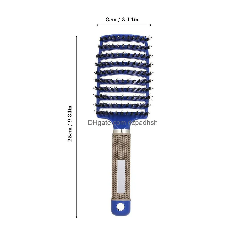 curved boar bristle hair brush massage comb detangling portable useful hairbrush for women straight hair curly hair styling smooth