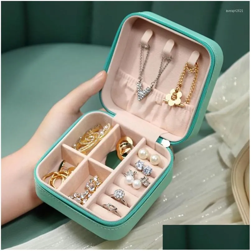 storage boxes pink jewelry organizer box ring earrings jewel jewlery juwellery case makeup cosmetic stand wholesale bulk accessories